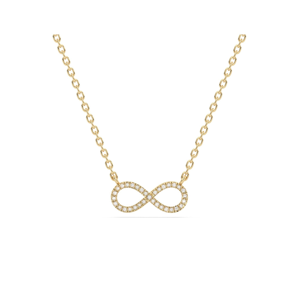 Infinity-Collier Seoul mit 33 weißen Diamanten aus ca. 0,05 Karat, Gelbgold 375, handgefertigt - Kudia-Shop