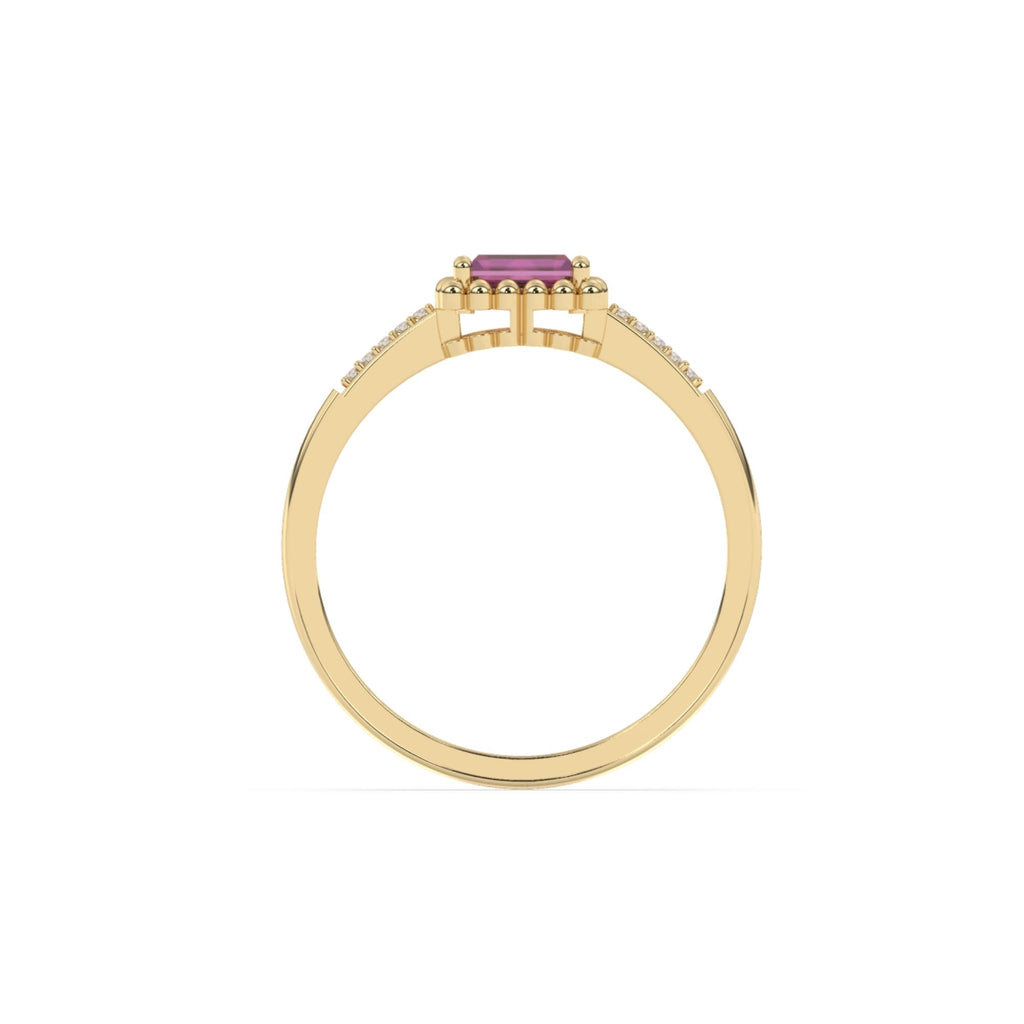 Diamant-Ring Dubai mit Rhodolite mit ca. 0,70 Karat, Gold 375, handgefertigt - Kudia-Shop