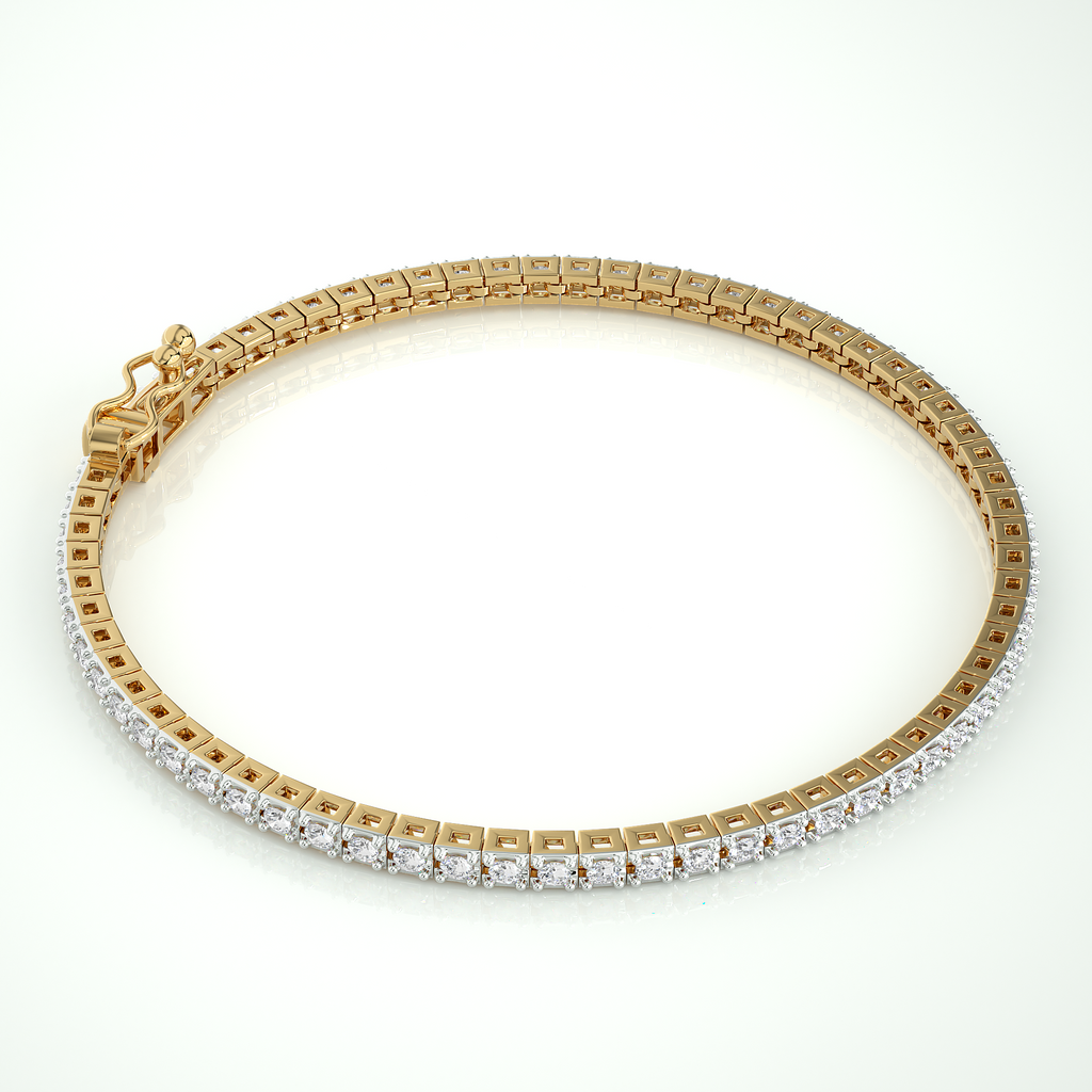 Diamant-Armband Sevilla, Gold 585, 87 Brillanten mit ca. 1 Karat, 18 cm, handgefertigt - Kudia-Shop