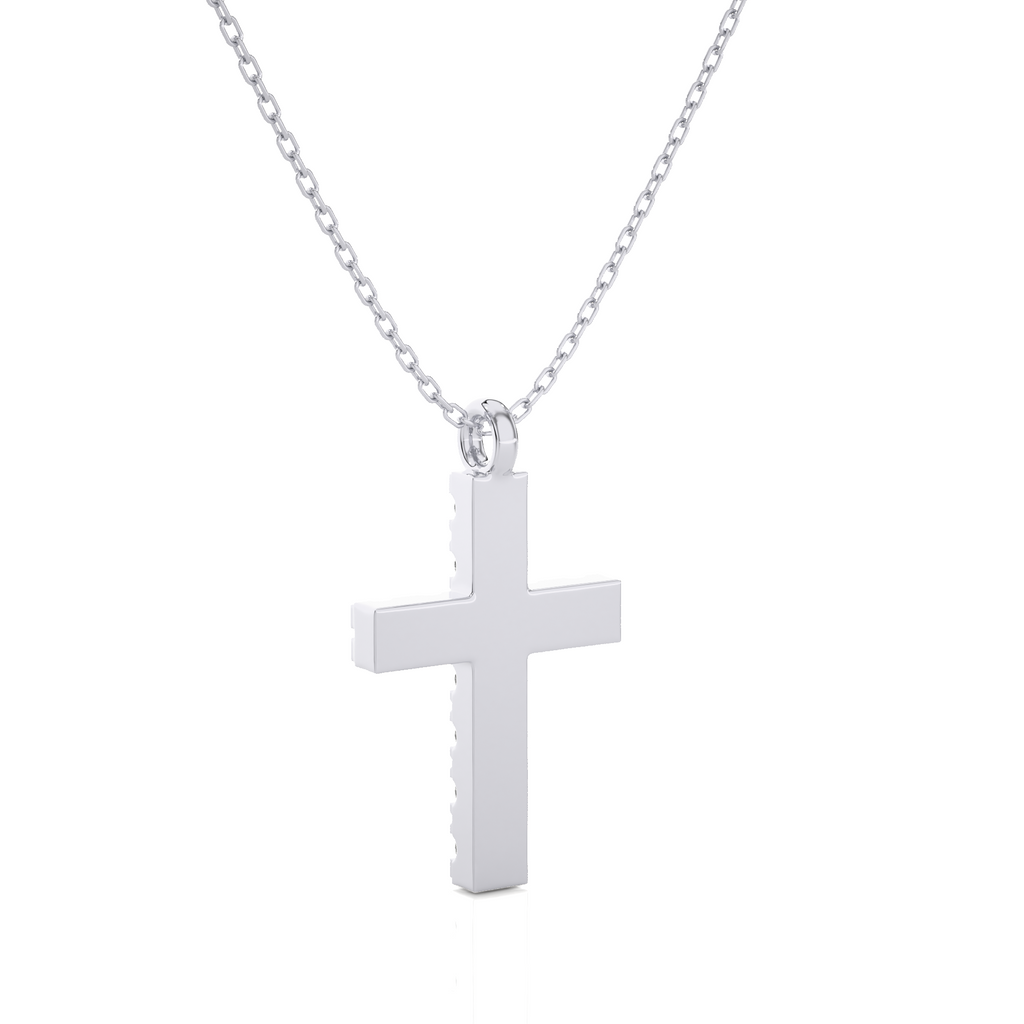 Collier Kapstadt mit Diamantkreuz-Anhänger, 11 weiße Brillanten mit ca. 0,09 Karat , Gold 585, handgefertigt - Kudia-Shop