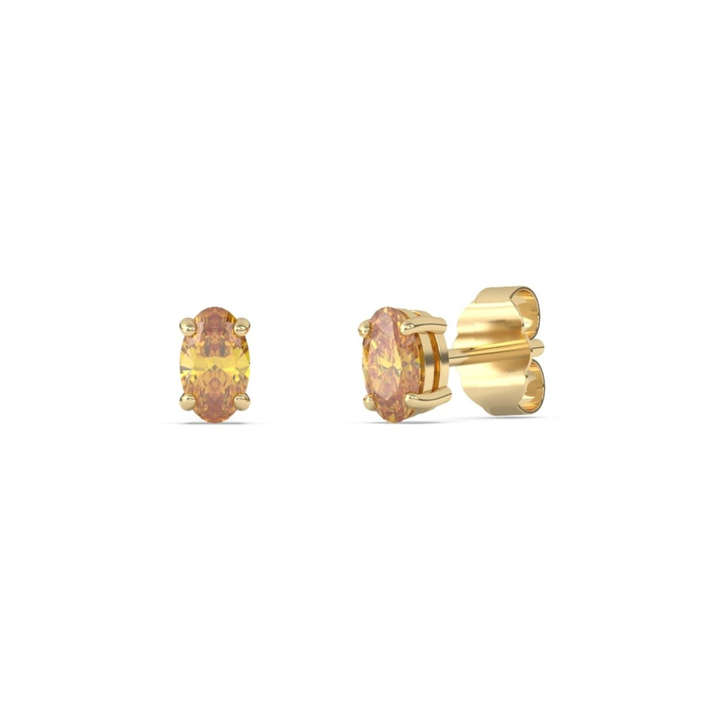 Citrin-Ohrstecker Ko Phi Phi, zwei Citrine mit ca. 0,40 Karat, Gold 375, handgefertigt - Kudia-Shop