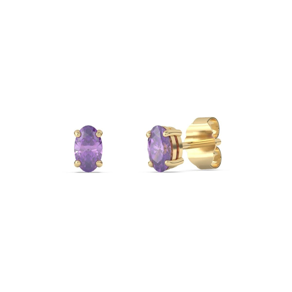 Amethyst-Ohrstecker Phuket, zwei Amethyste mit ca. 0,50 Karat, Gold 375, handgefertigt - Kudia-Shop