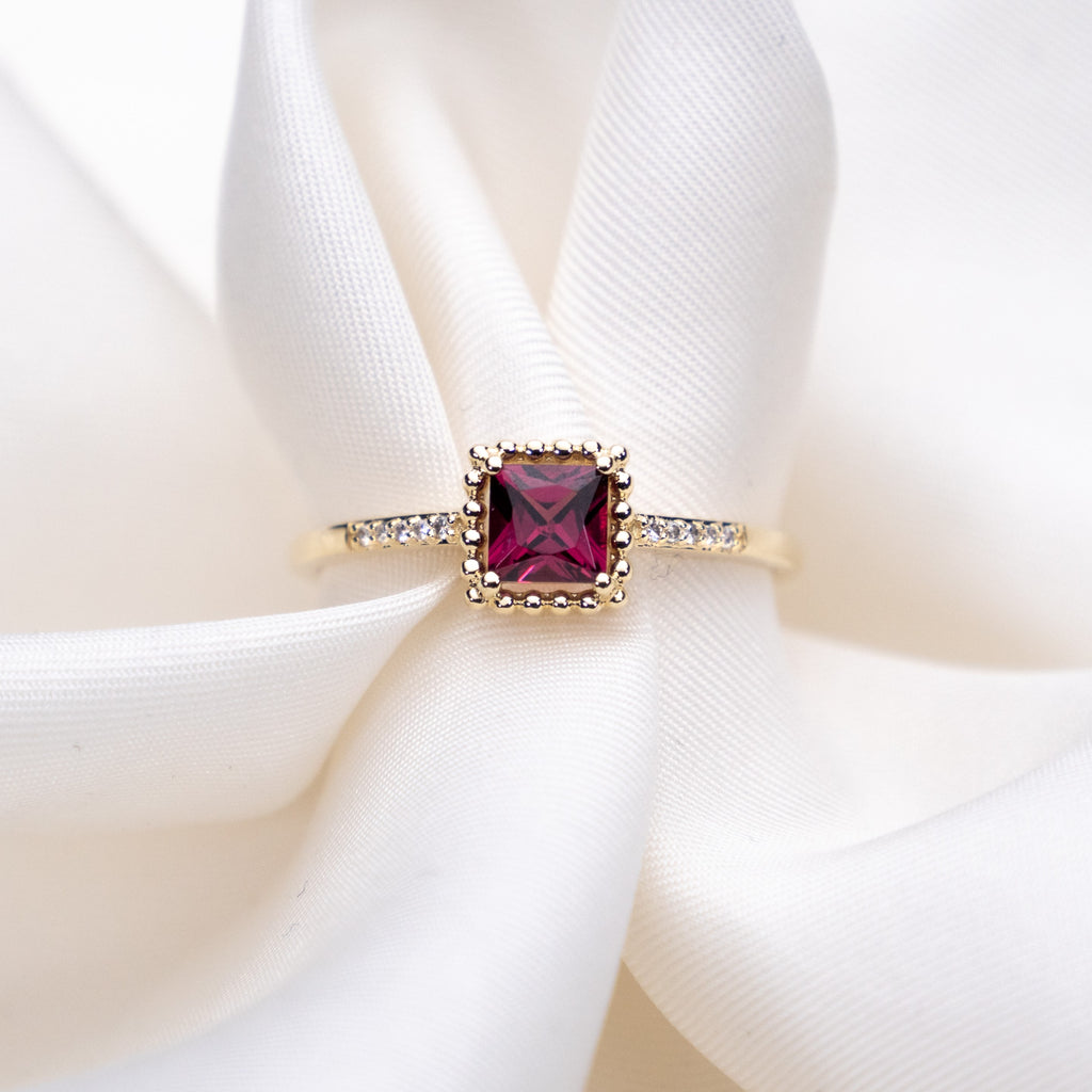 Diamant-Ring Dubai mit Rhodolite mit ca. 0,70 Karat, Gold 375, handgefertigt - Kudia-Shop