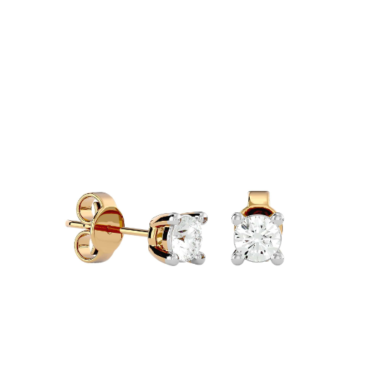 Diamant-Ohrstecker Malpensa, 2 weiße Brillanten mit ca. 0,10 Karat, Gold 585, handgefertigt - Kudia-Shop