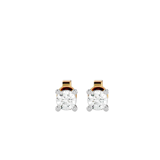 Diamant-Ohrstecker Malpensa, 2 weiße Brillanten mit ca. 0,10 Karat, Gold 585, handgefertigt - Kudia-Shop